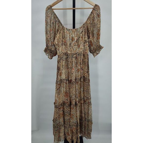 Cleobella Women Arabella Ankle Dress Basic Sleeved Brown M - Picture 3 of 3